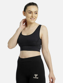 Hummel Heroine Seamless Women Polyester Black Cropped Top