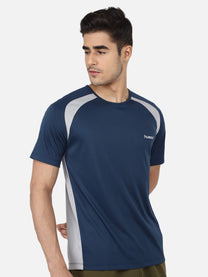 Hummel Calin Men Polyester Blue T-Shirt
