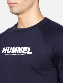 Hummel Evion Men Cotton Navy Blue Sweatshirt