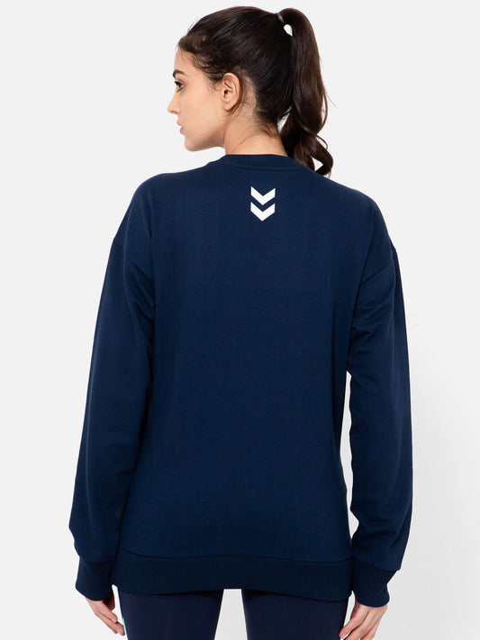 Casoi Women Navy Blue Sweatshirt