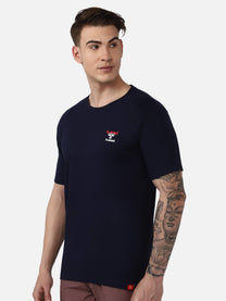 Hummel Champ Men Cotton Navy Blue T-Shirt