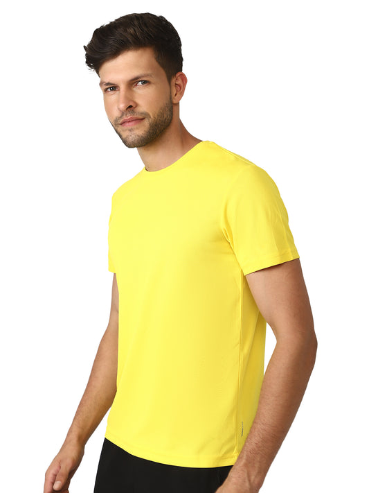 Budoc Men Polyester Yellow T-Shirt