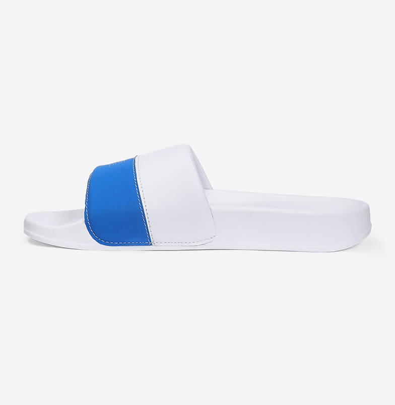 Adidas slides white online and blue