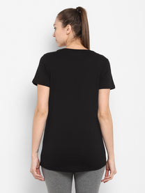 Hummel Samira Women Cotton Black T-Shirt