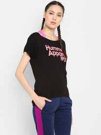 Hummel Vivith Women Cotton Black T-Shirt