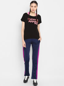 Hummel Vivith Women Cotton Black T-Shirt
