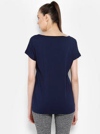 Hummel Vivith Women Cotton Navy Blue T-Shirt