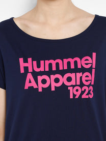 Hummel Vivith Women Cotton Navy Blue T-Shirt