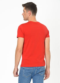 Hummel Batista Men Cotton Red T-Shirt