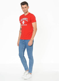 Hummel Batista Men Cotton Red T-Shirt