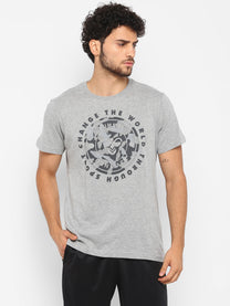 Hummel Corrado Men Cotton Grey T-Shirt