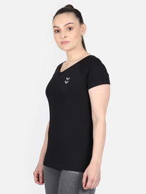 Hummel Triz Women Cotton Black T-Shirt
