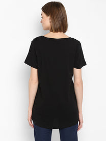 Hummel Florella Women Cotton Black T-Shirt