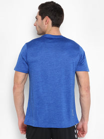 Hummel Jensen Men Polyester Blue T-Shirt