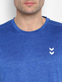 Hummel Jensen Men Polyester Blue T-Shirt