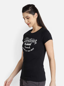 Hummel Kumin Women Cotton Black T-Shirt