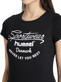 Hummel Kumin Women Cotton Black T-Shirt