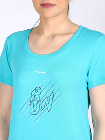 Hummel Fortuna Women Cotton Blue T-Shirt