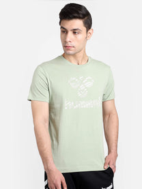 Hummel Lou Men Cotton Green T-Shirt