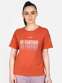 Hummel Maria Women Cotton Orange T-Shirt