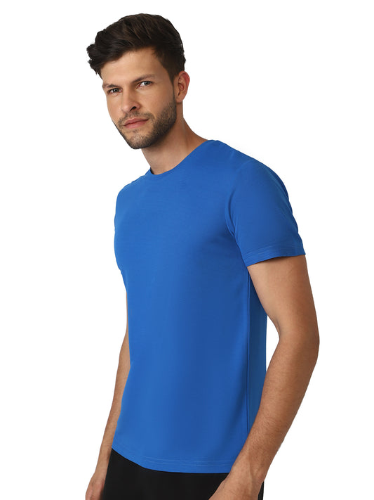 Budoc Men Polyester True Blue T-Shirt
