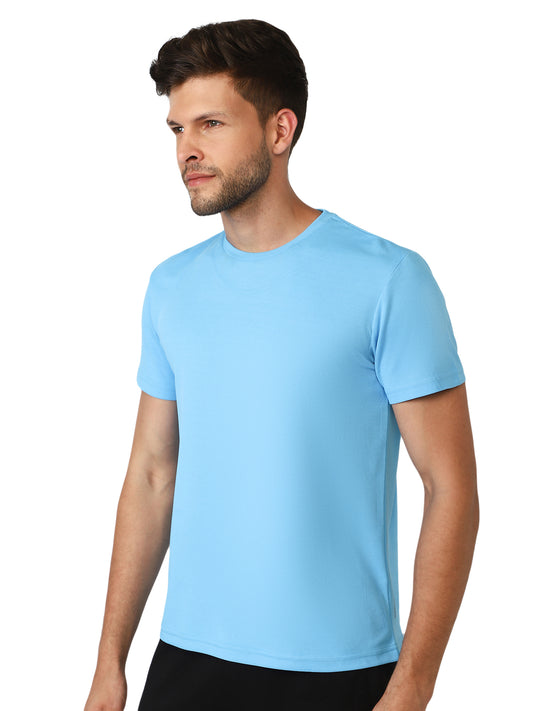 Budoc Men Polyester Light Blue T-Shirt