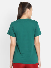 Hummel Go Women Cotton Green Logo T-Shirt