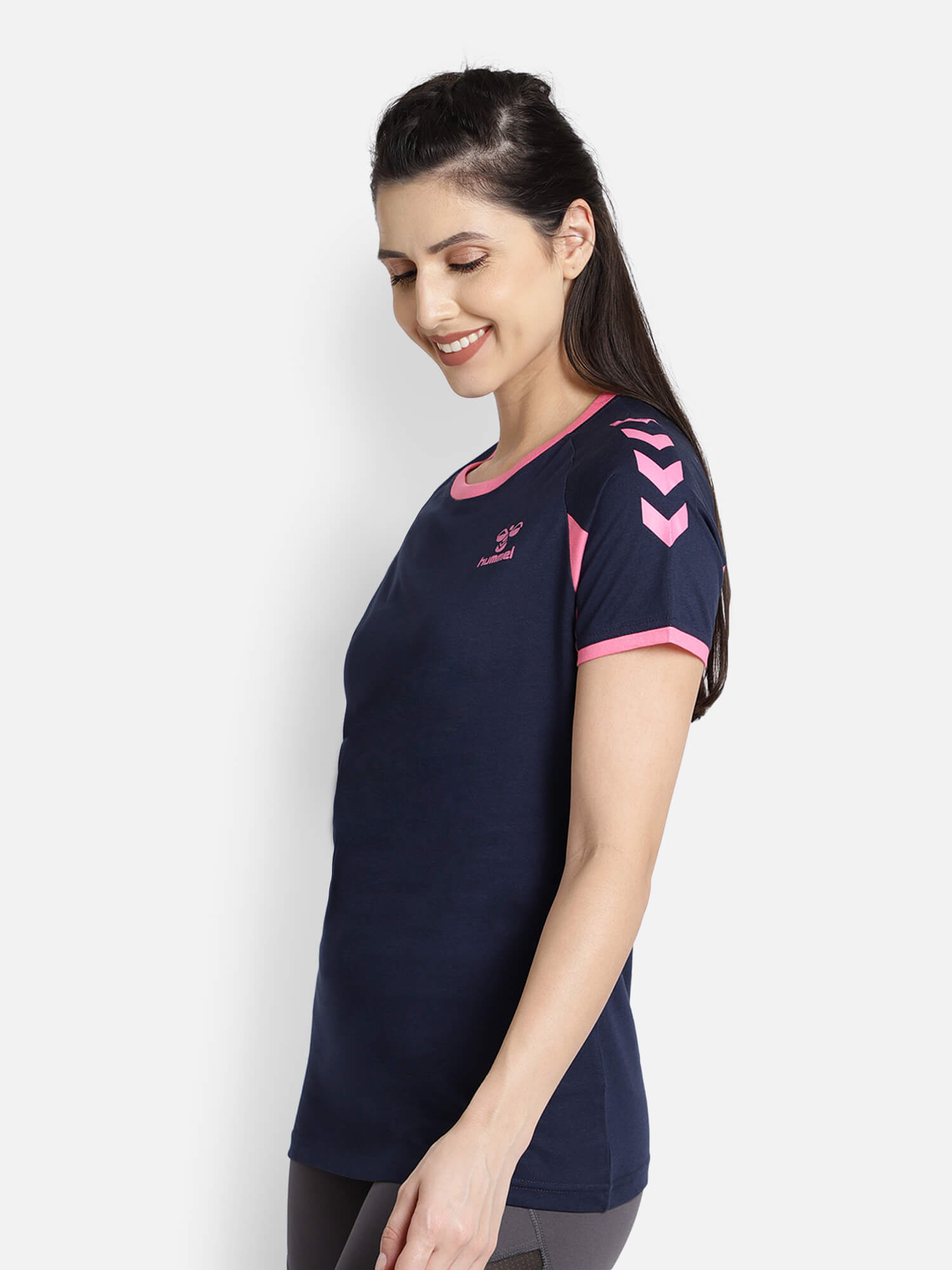 Action Cotton Blue T-Shirt for Women