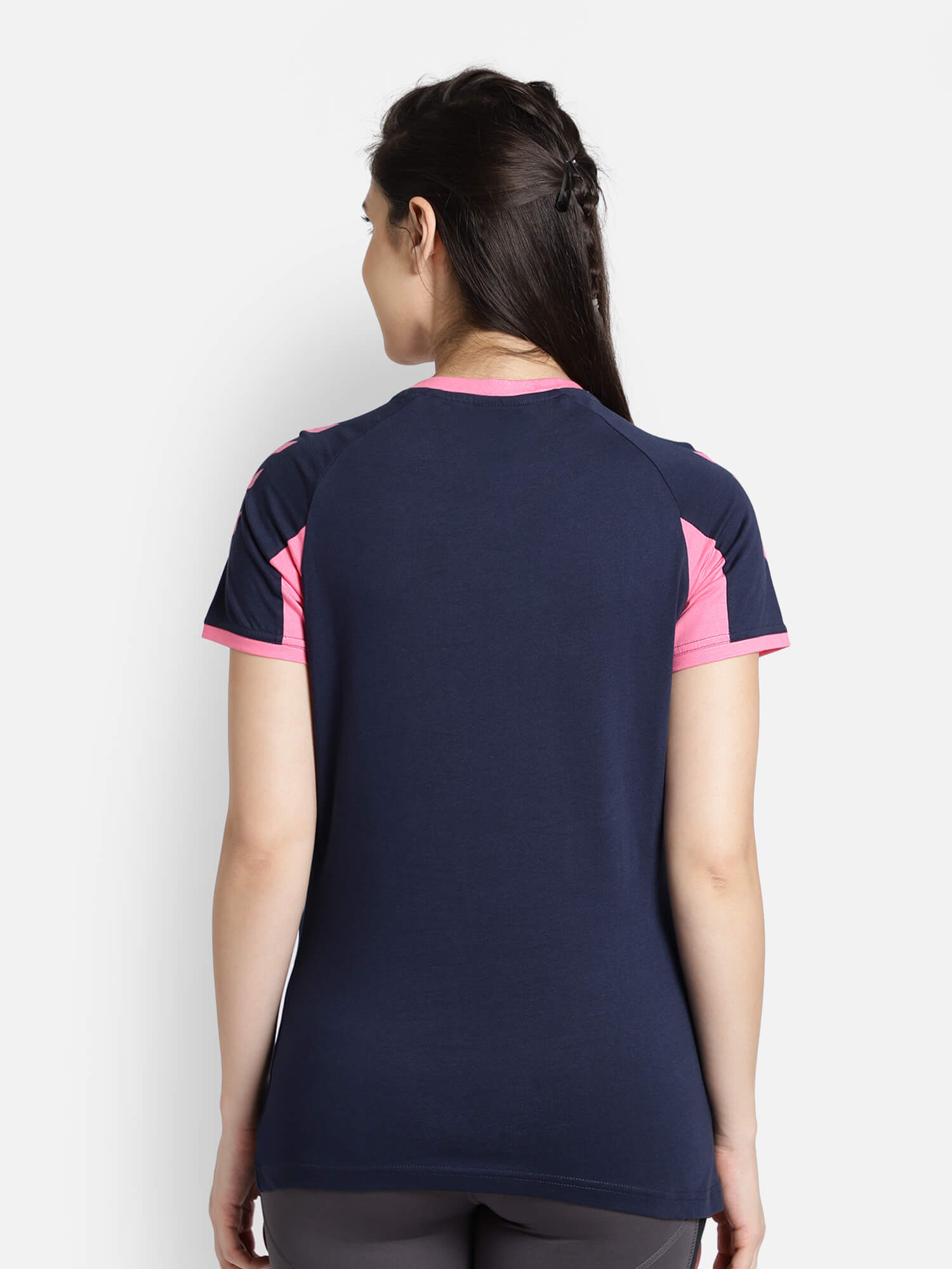 Action Cotton Blue T-Shirt for Women