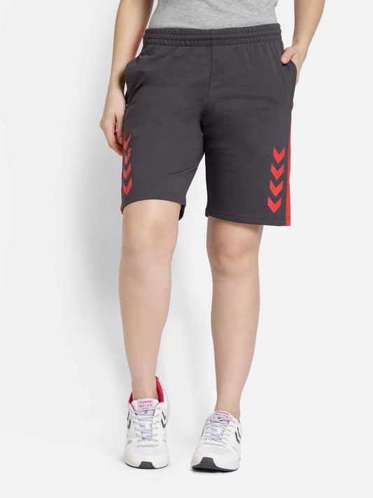 Action Cotton Grey Shorts for Women