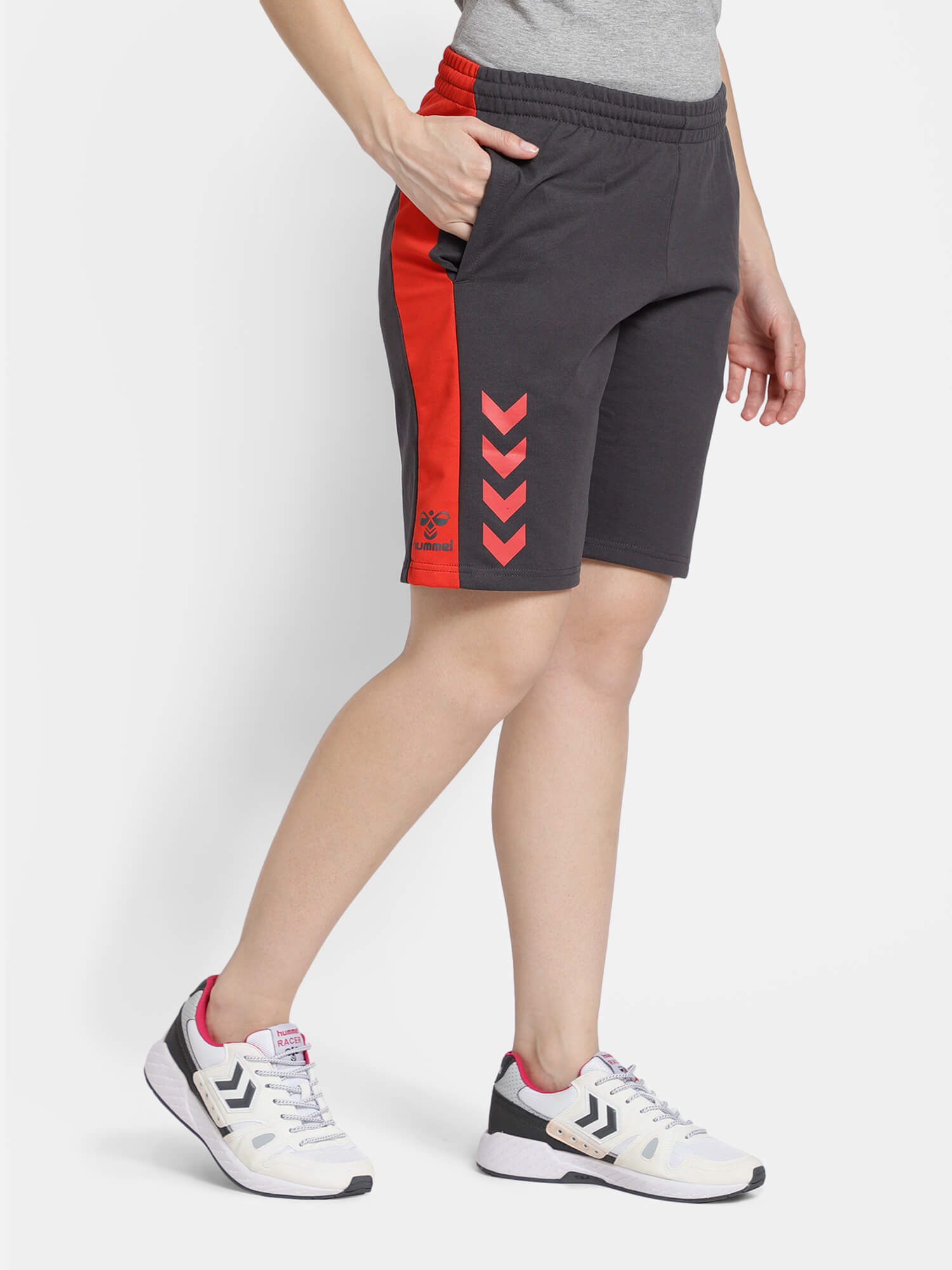 Action Cotton Grey Shorts for Women