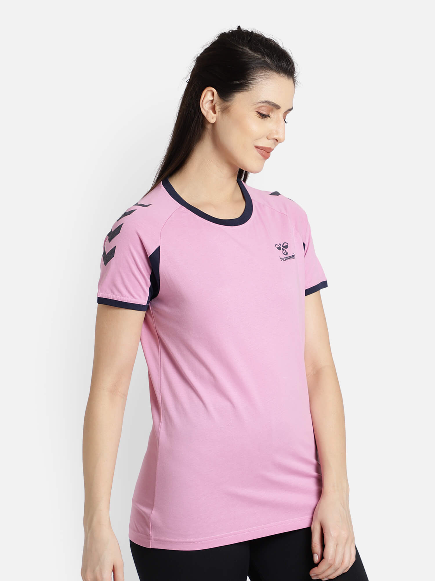 Action Cotton Pink T-Shirt for Women