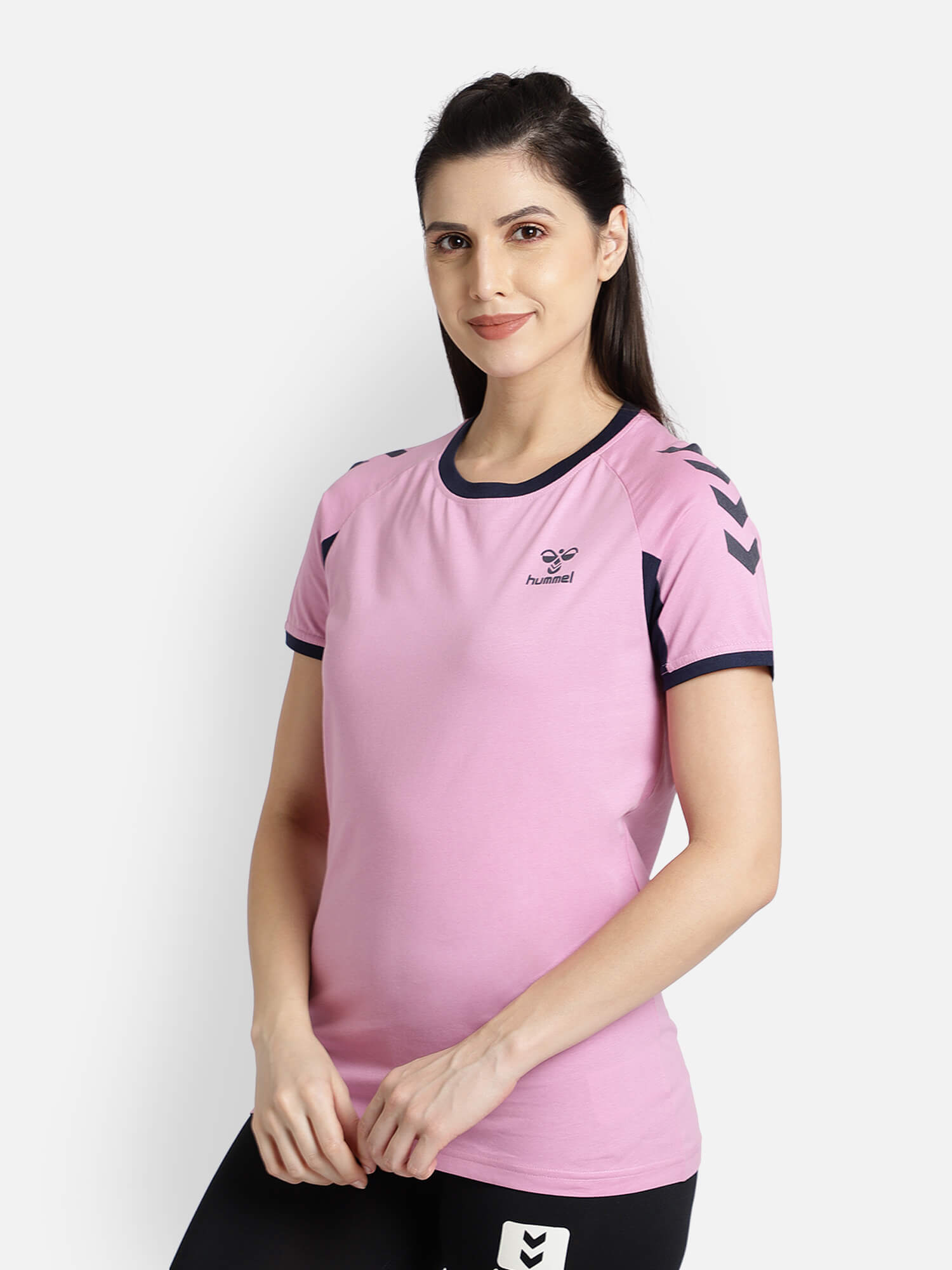 Action Cotton Pink T-Shirt for Women