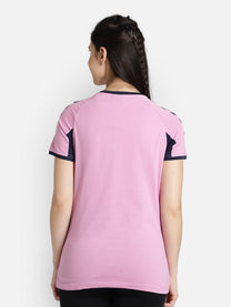 Action Cotton Pink T-Shirt for Women