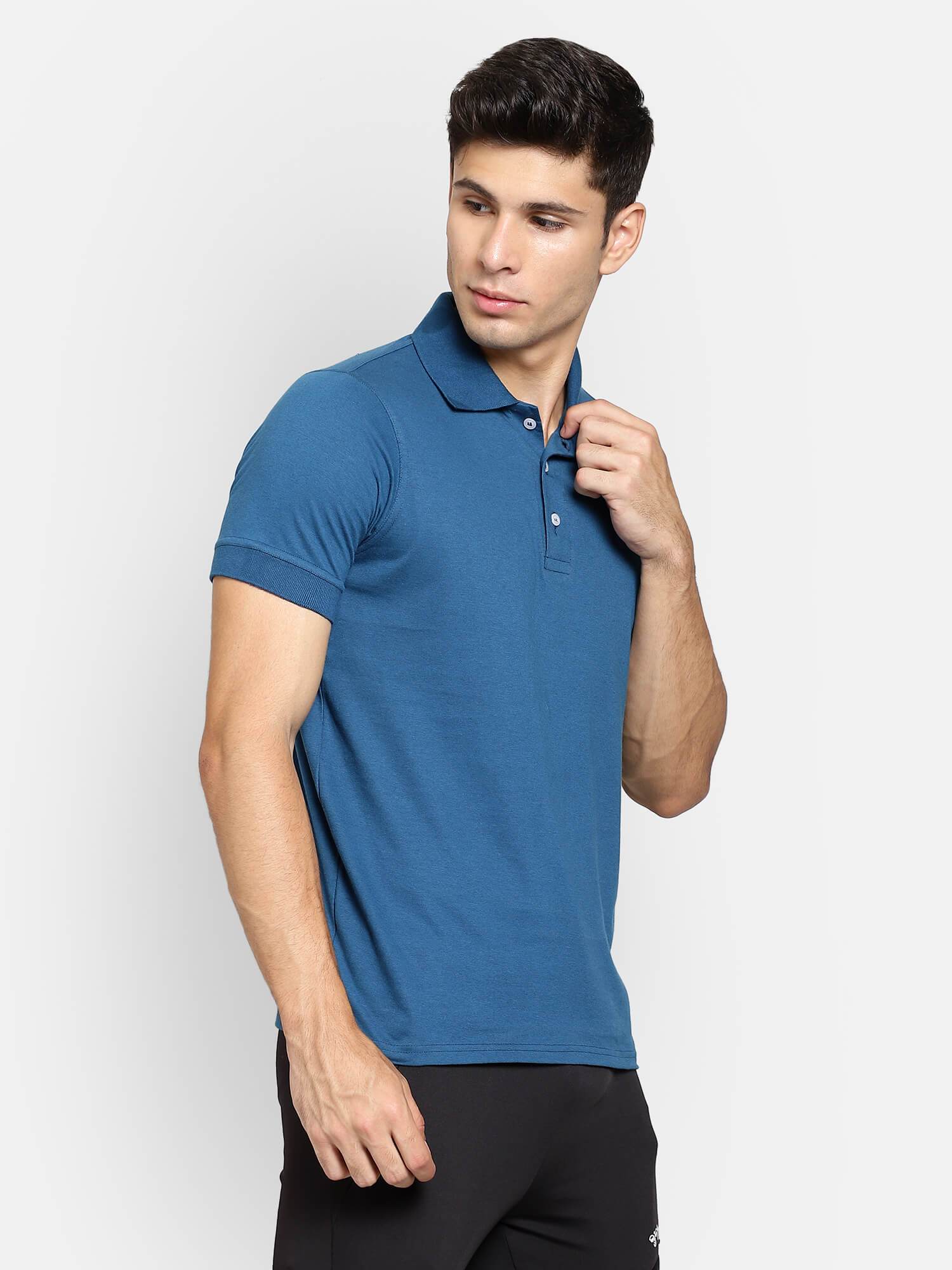Ascon Blue Polo T-Shirt For Men Blue Collared T-Shirt Online