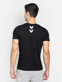 Evel Round Neck Black T-Shirts for Men