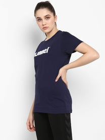 Go Cotton Logo Blue T-Shirt for Women