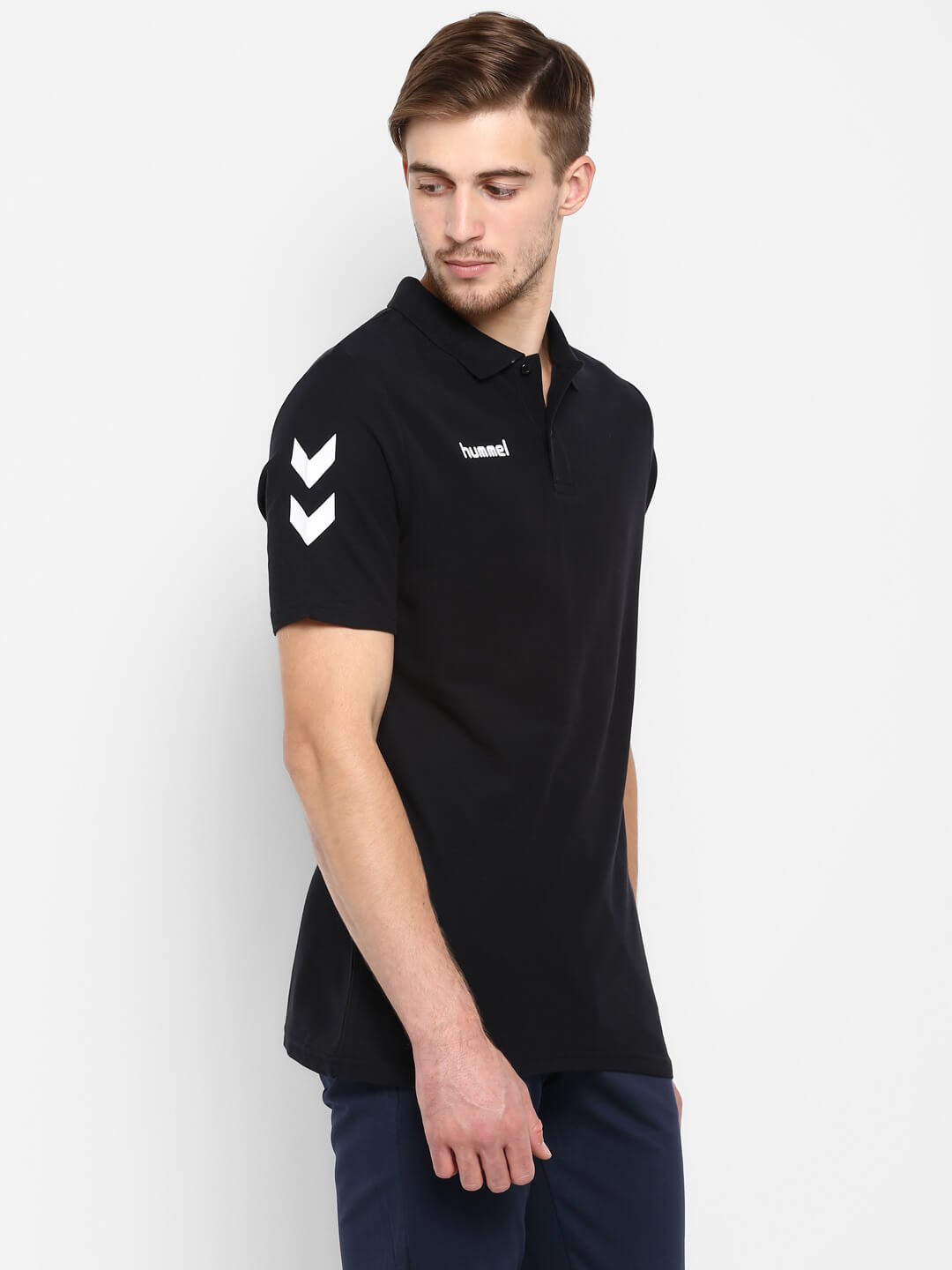 Go Cotton Polo Black T-Shirts for Men