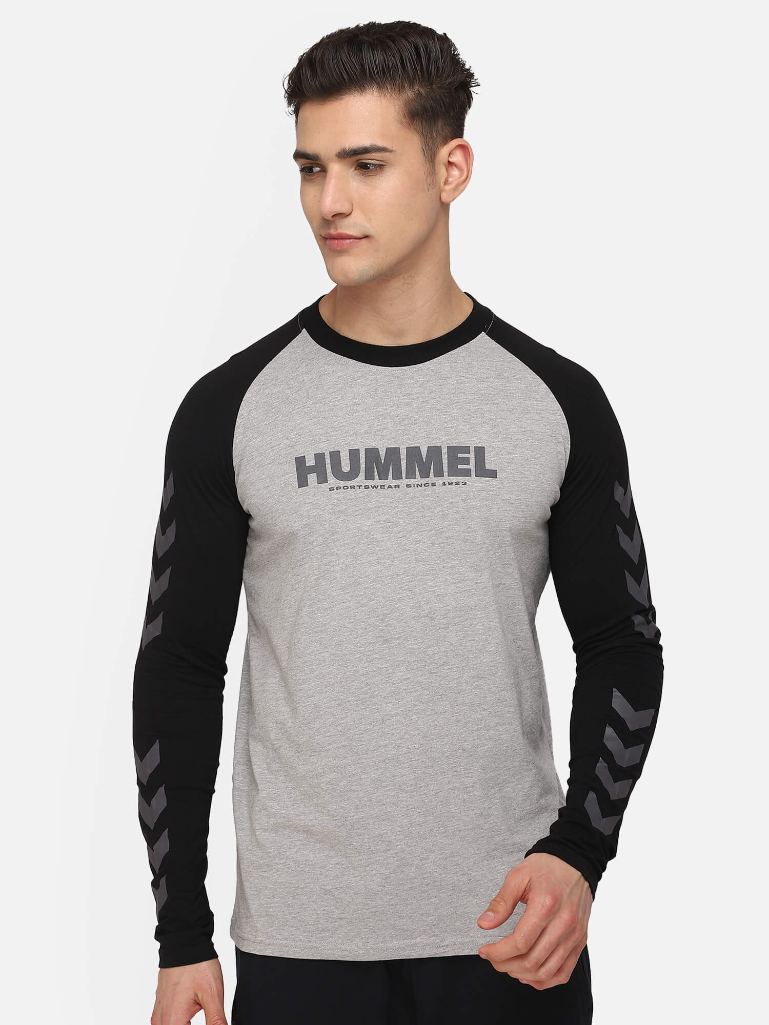 Legacy Blocked Long Sleeve Grey T-Shirts for Men