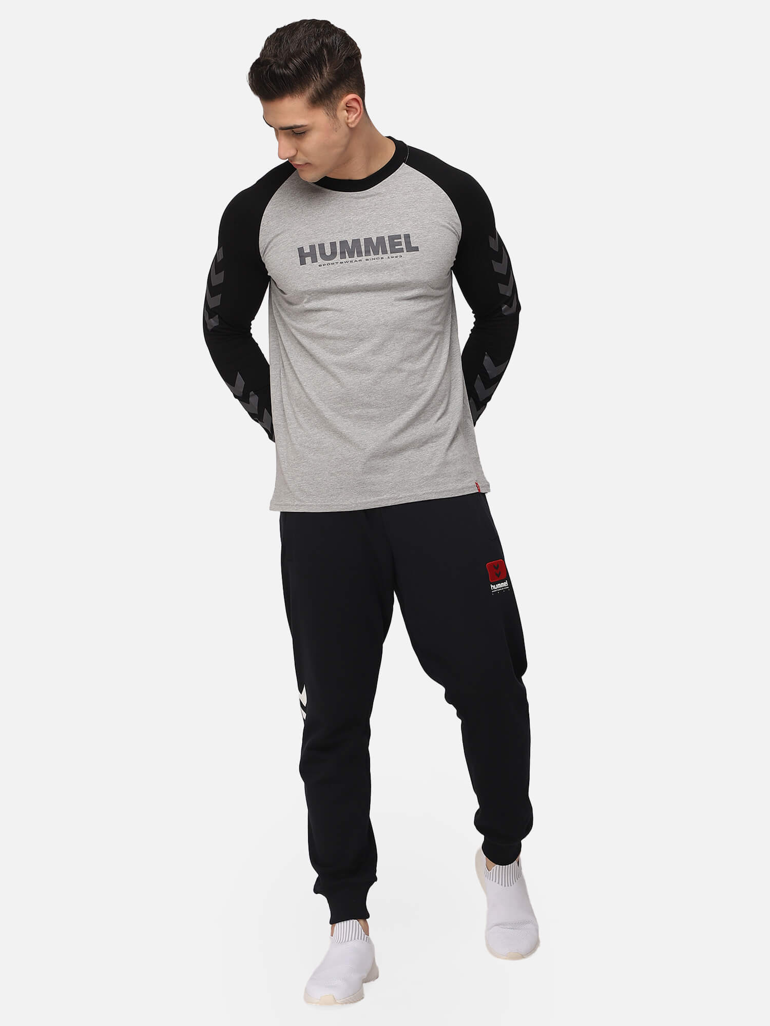 Legacy Blocked Long Sleeve Grey T-Shirts for Men