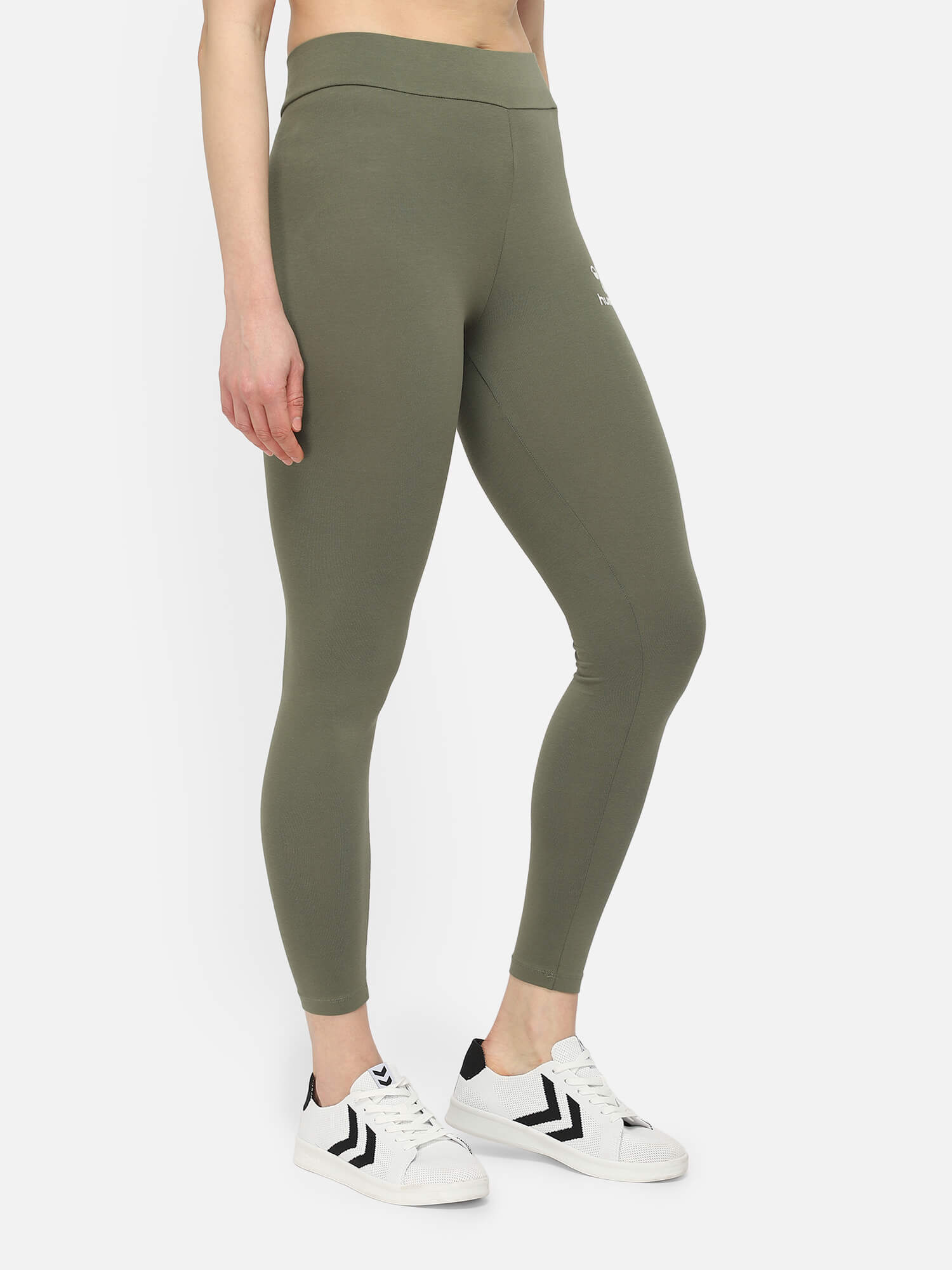 Womens Organic Cotton Gentle Yoga Leggings  Dark Green