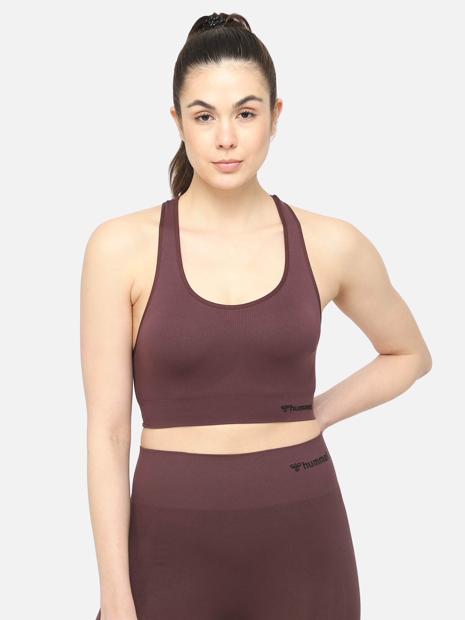 Tif Seamless Sports Brown T-Shirt for Women