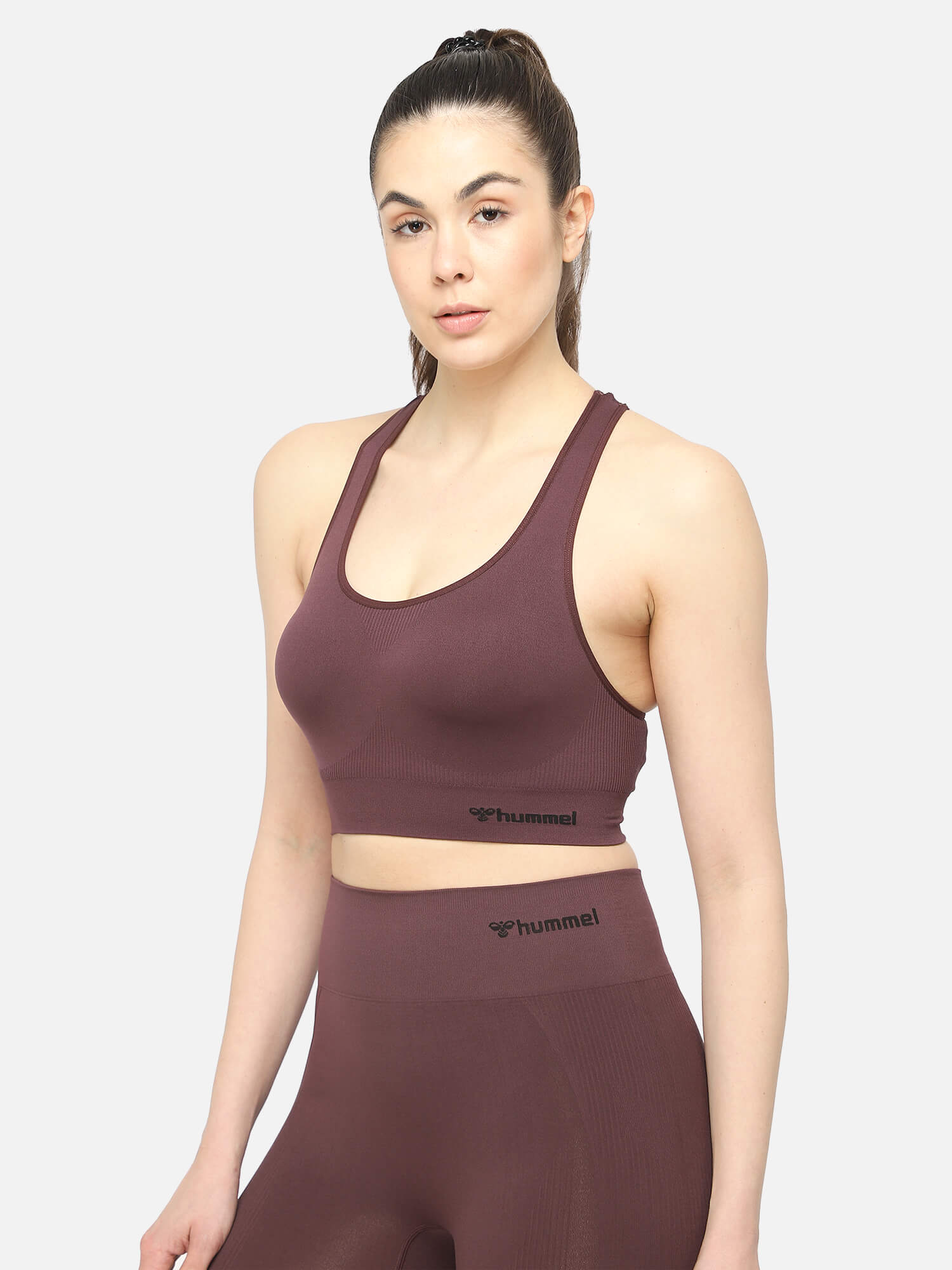 Tif Seamless Sports Brown T-Shirt for Women