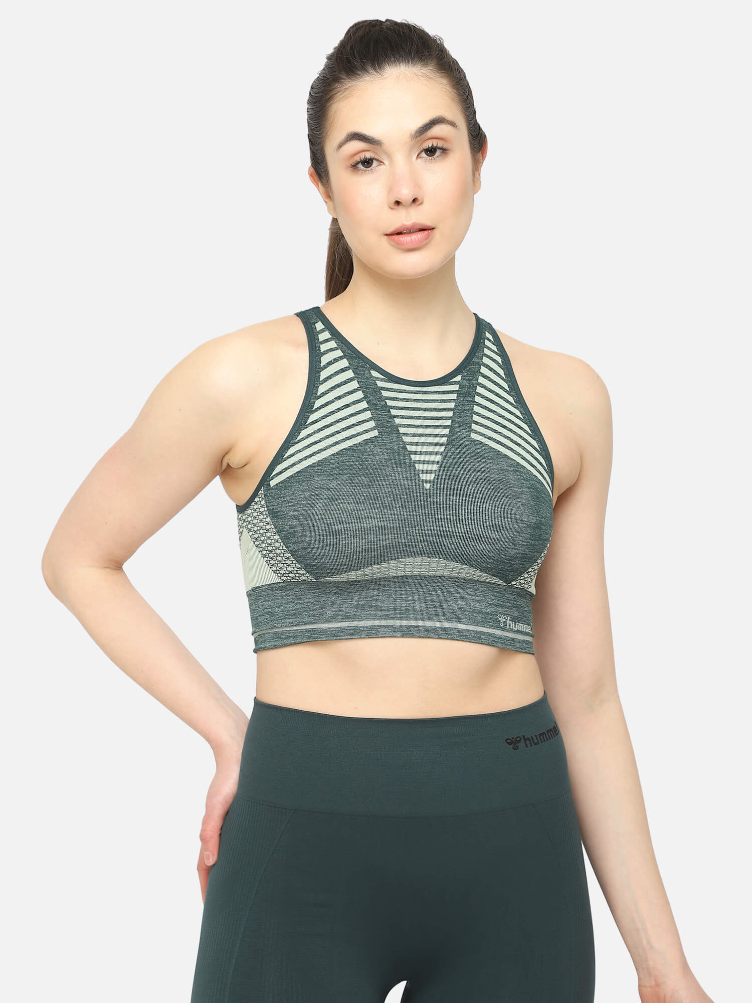 Vera Seamless Sports Green T-Shirt for Women