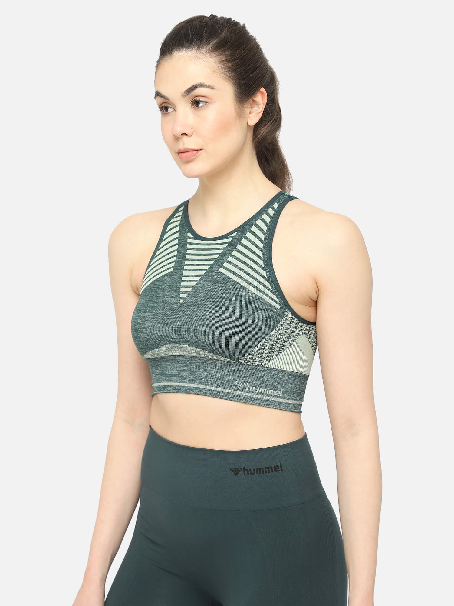 Vera Seamless Sports Green T-Shirt for Women